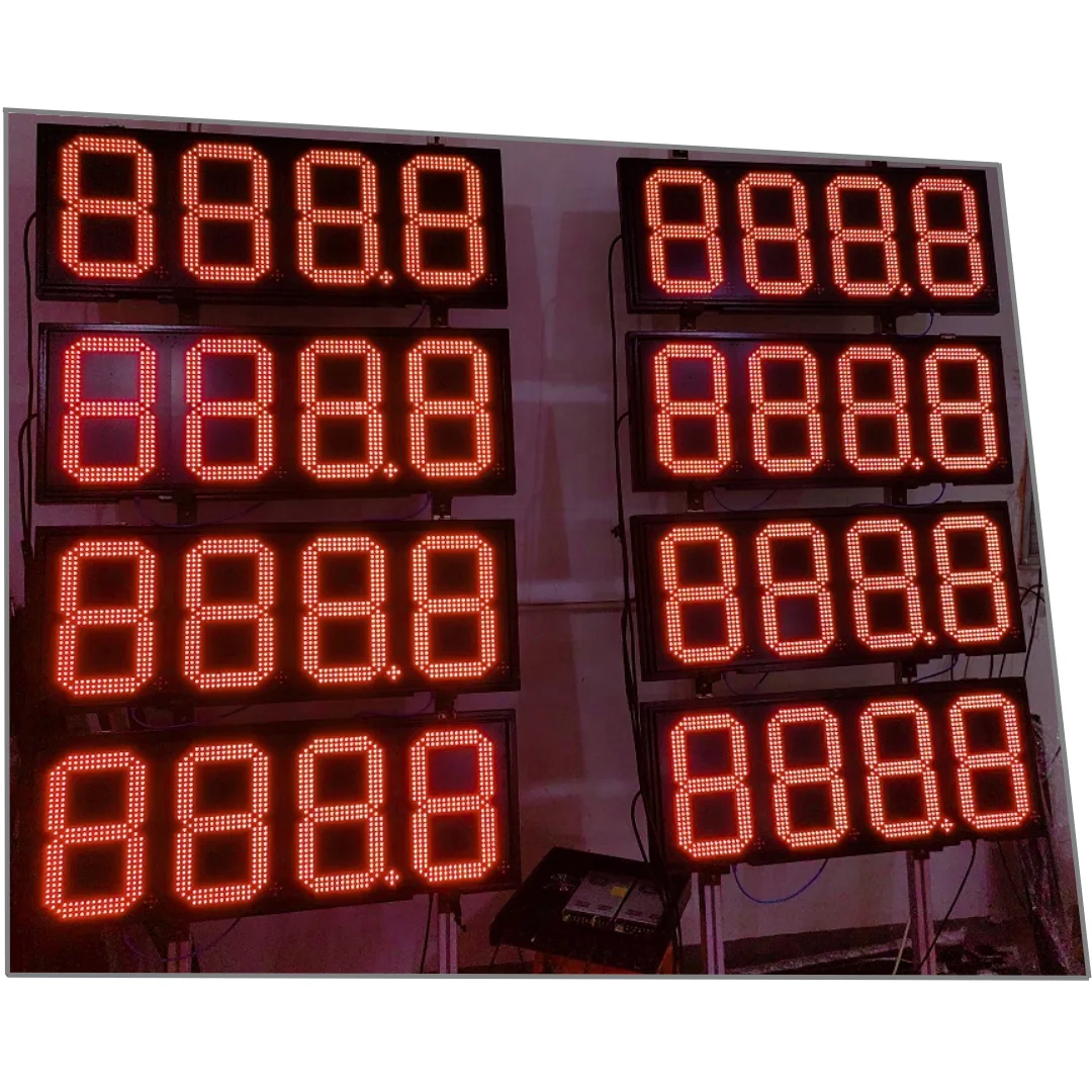 888.8 Red Digital Fuel Price Signs Panel for Metro Petroleum Petrol station