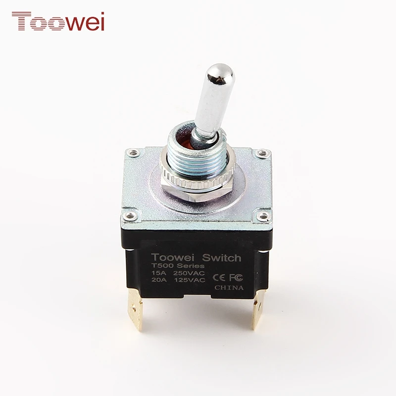 Toowei water resistance 3 position 6 terminal 15a/250vac toggle switch