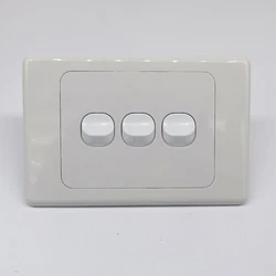 Button Slimline Switch Size 117mm*75mm*4.3mm 3 Gang Wall light Switch