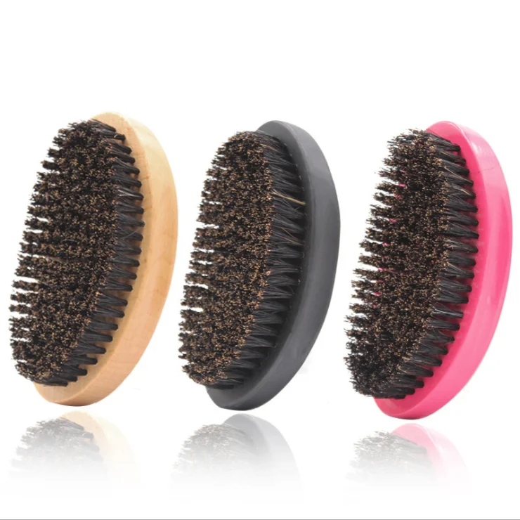 Wholesale 360 Curved Wave Brushes Men Wood boar bristle curve wave hair brushes for men