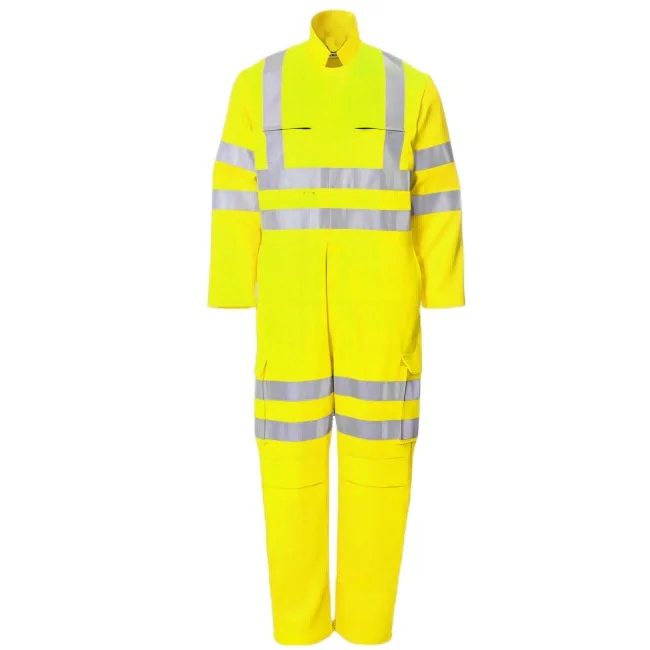 OEM Cotton Workwear Safety Clothing Fire Retardant Reflective Coverall Waterproof Anti-Static Features EN Certified Uniforms
