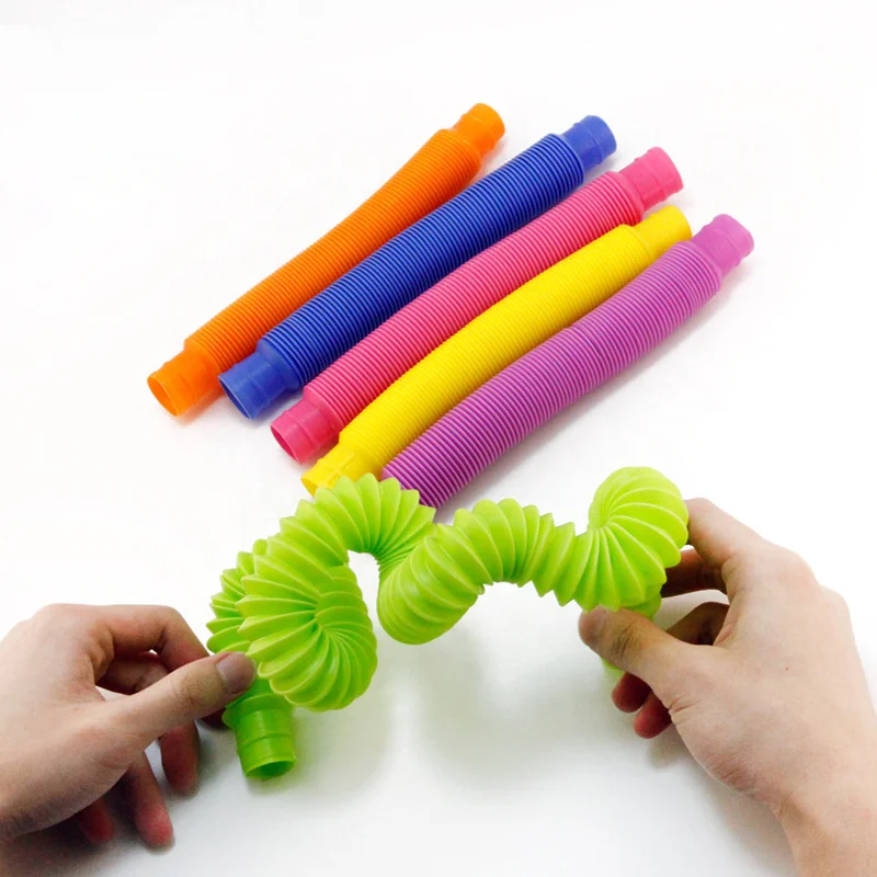 Novelty Place 6 Pack Colorful Cheap Eco Sensory Pop Tube Fidget Toy