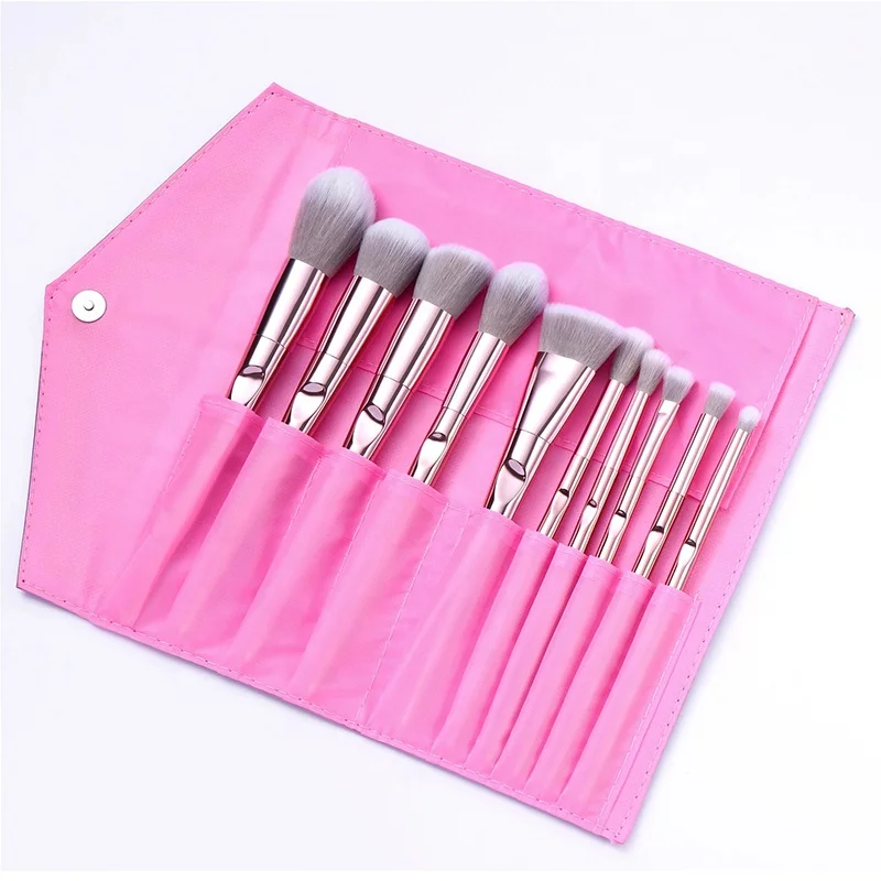 10 Pcs Makeup Brush Set Eye Shadow Brush Powder Paint Laser Beauty Kit for Girls