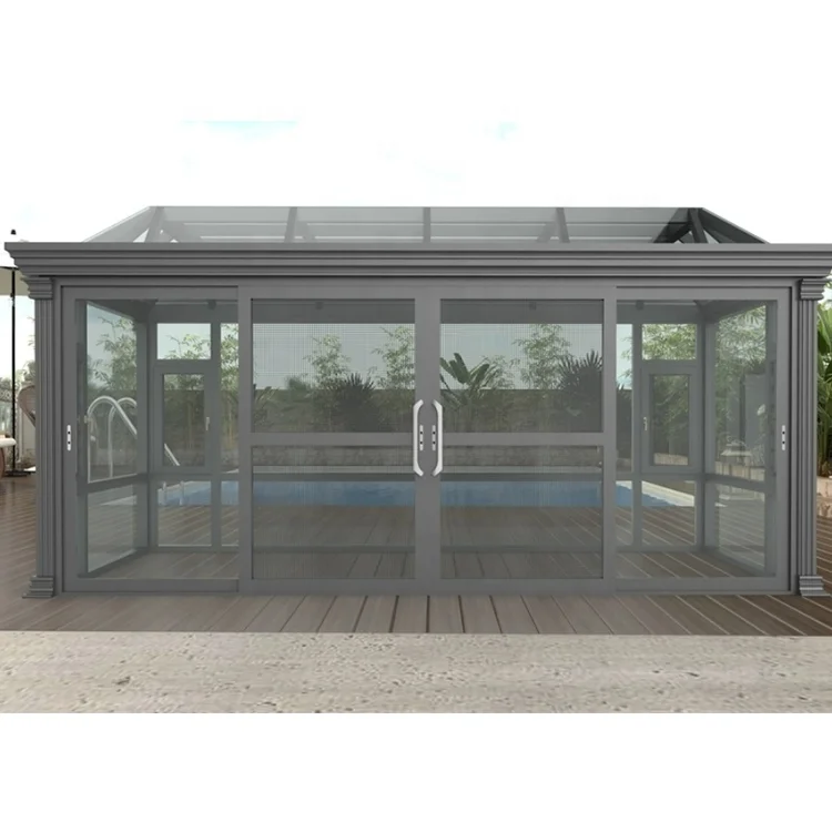 Villa Outdoor Veranda All Season Sunroom Addition Extended Glass Aluminum Garden Conservatory