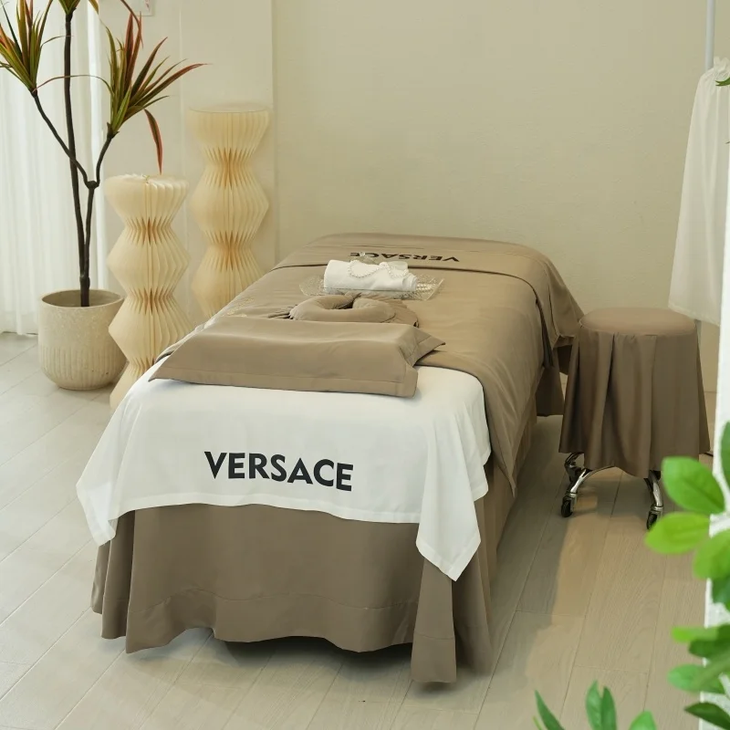 Best price Beauty Bedspread 4PCS High-end Luxury Beauty Salon Bed Cover Set Massage Cotton Linen Sheets set
