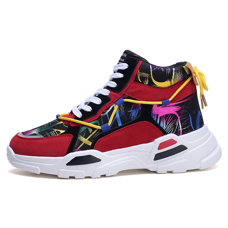 
2020 New Street Style Colorful Breathable Platform Sneakers Trainers Men Casual Shoes Stylish Men Sneakers 