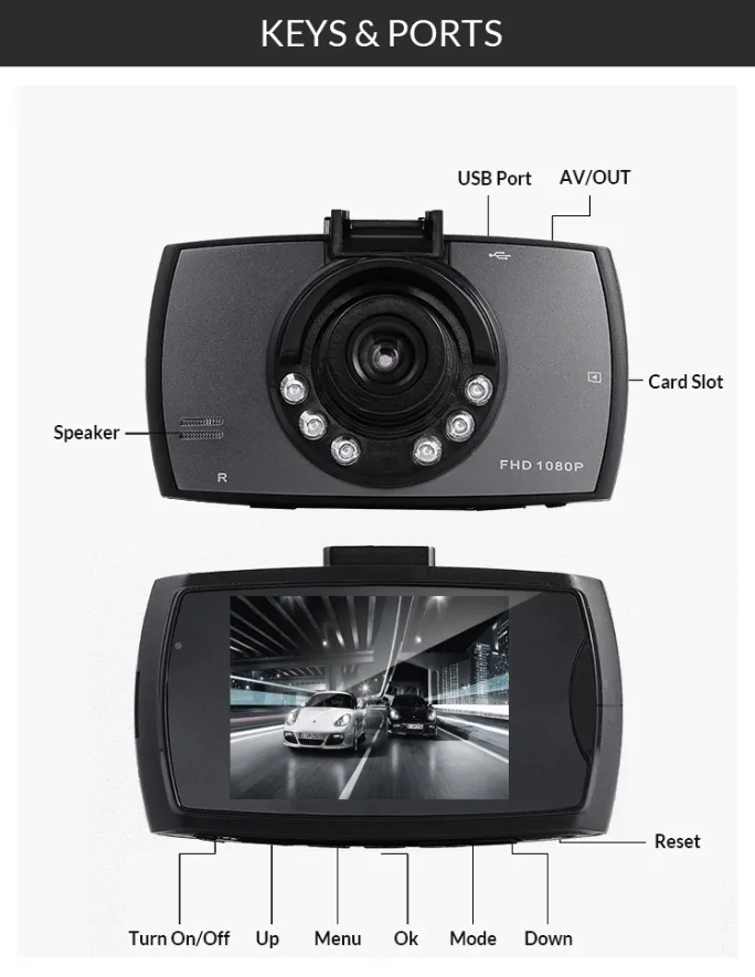 2k Gps Wifi Front And Rear Dual Lens Dash Cam Imx307 Car Dvr