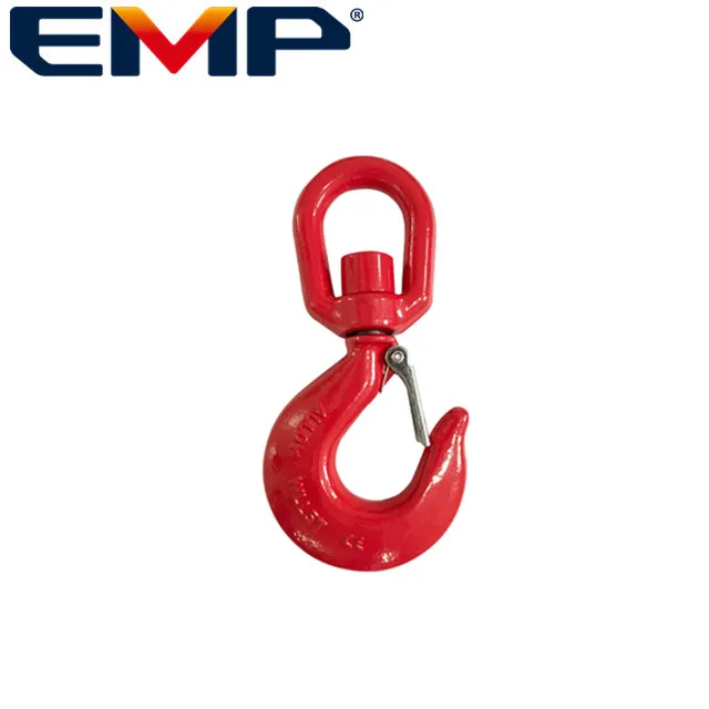 Rigging  Steel Drop Forged S322  Lifting Crane Swivel Hook  US Type Heavy Chain Hoist with Safety Latch