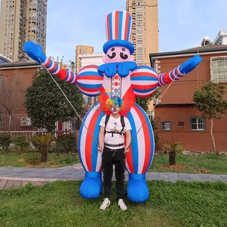 Outdoor circus parade cartoon puppet air blow up walking figure inflatable clown costume