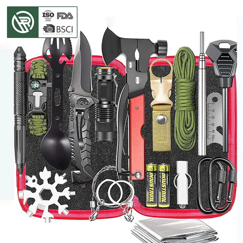 Free Sample Mini Portable Survival Kit Outdoor Survival Tools For Adventure Casual Camping Tours And Hiking Packaged In Bag