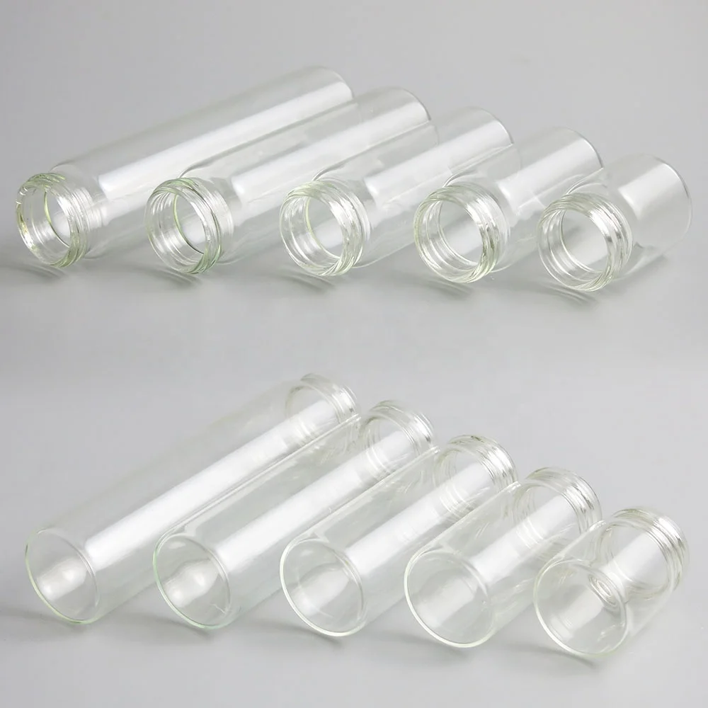 Transparent 15ml 25ml 40ml 50ml 60ml glass bottle with screw cap Aluminum Silver lid Empty Refillable Storage Tube Screw top