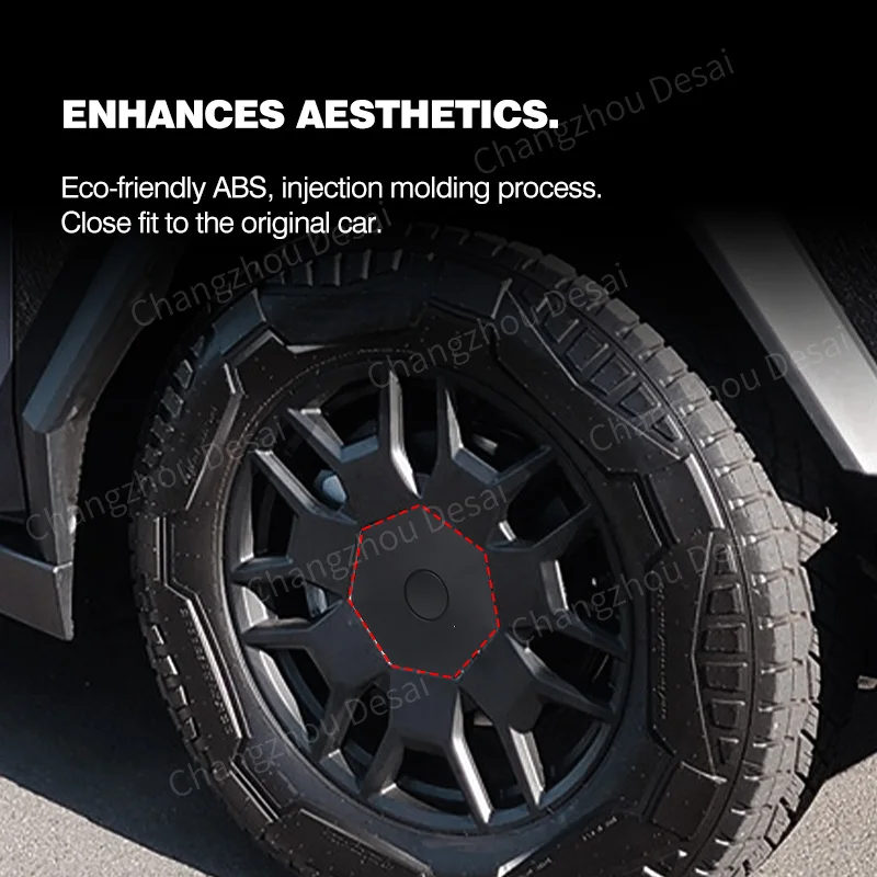 Car Replacement 4 pcs Wheel Center Hub cap Cover valve For 2024 Tesla Cybertruck Exterior Accessories Wheel Hub Trim Center Caps