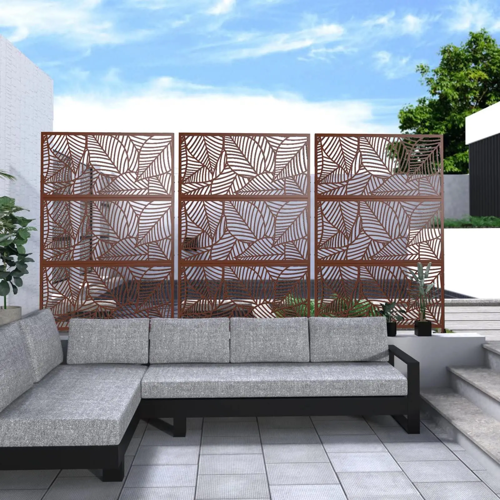 Metal Privacy Screens and Panel Laser Cut Outdoor Privacy Screens Decorative Metal Panels For Garden Balcony