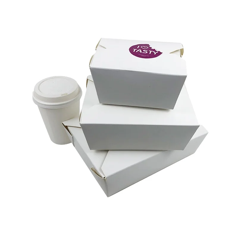 Disposable container kraft lunch box for fast food packaging take away container paper box