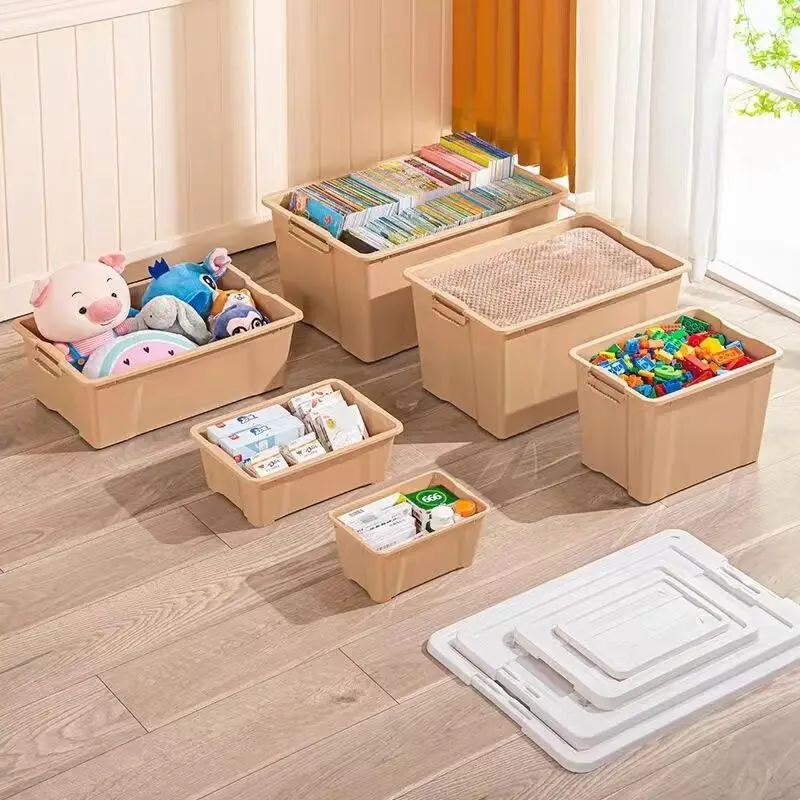 55L clear plastic transparent underbed storage box with split lid