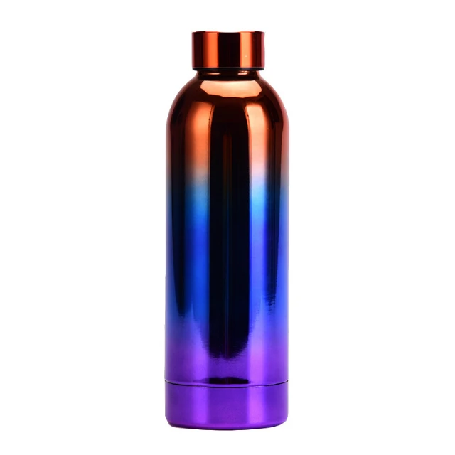 New Glitter Electroplated Color Changing Stainless Steel Cola Bottle Thermo Vaccum Flask Vaso Acero Inoxidable Termo Para Agua