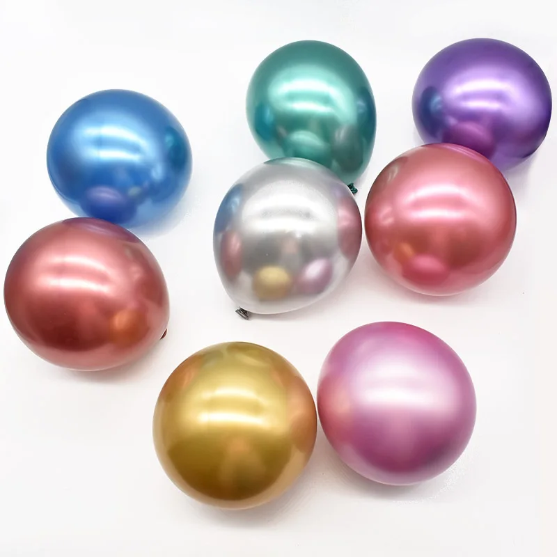 Factory direct sale 5 inch metal balloons round metal color golden latex balloons 100 decorative balloons
