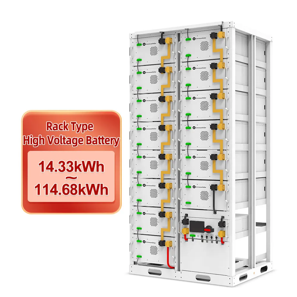 Greensun Lithium Ion Batteries 204.8V 512V 716.8V 280Ah Solar Battery High Voltage 50kwh 100kwh 200kwh Battery In Rack