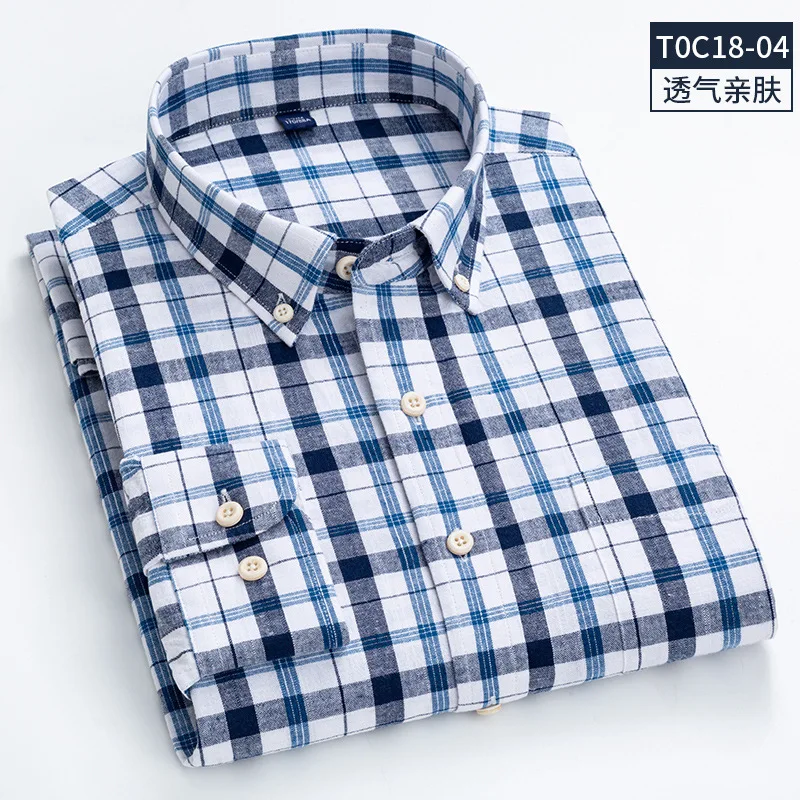 CASUAL COTTON LINEN SHIRTS MEN SLIM FIT DRESS SHIRT DROP 2023 WHOLESALE NEW LONG SLEEVE PLAID SHIRTS FOR MEN