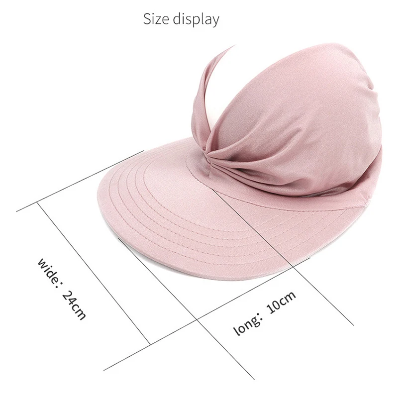 Summer Women Men Sun Hat Candy Color Empty Top Soft Breathable Sunscreen Hat Visor Caps Bicycle Sunshade Hats