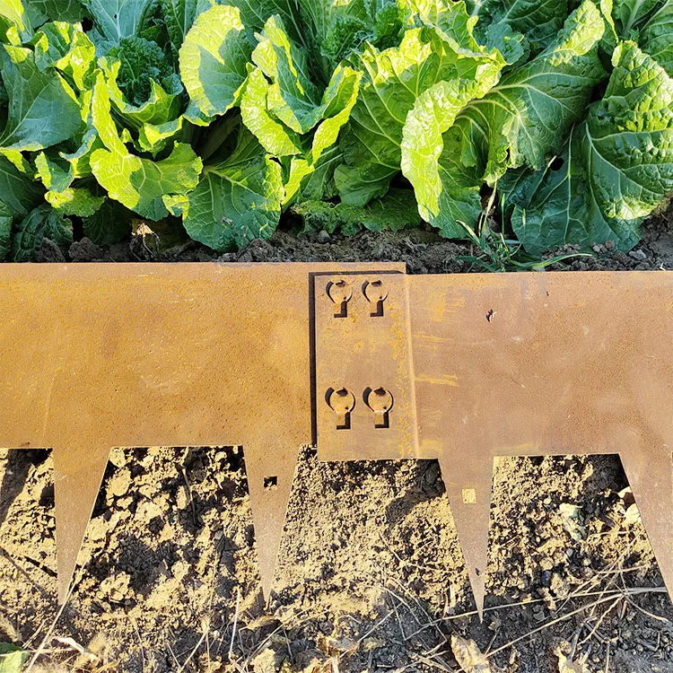 Landscape Edging rusty garden edge palisade fencing small garden fence garden edging