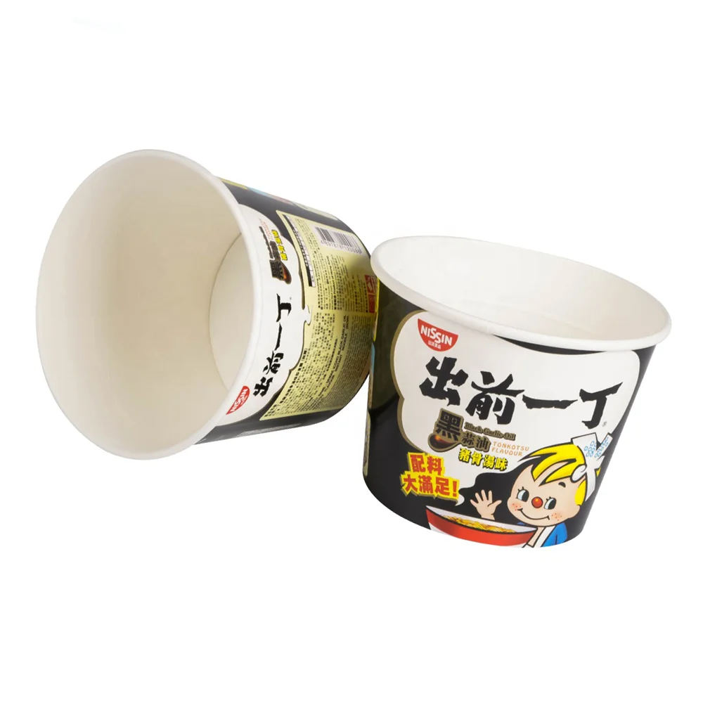 Personality Design Recycled Food Container Disposable Instant Noodle Bowl Round Paper Tube Box