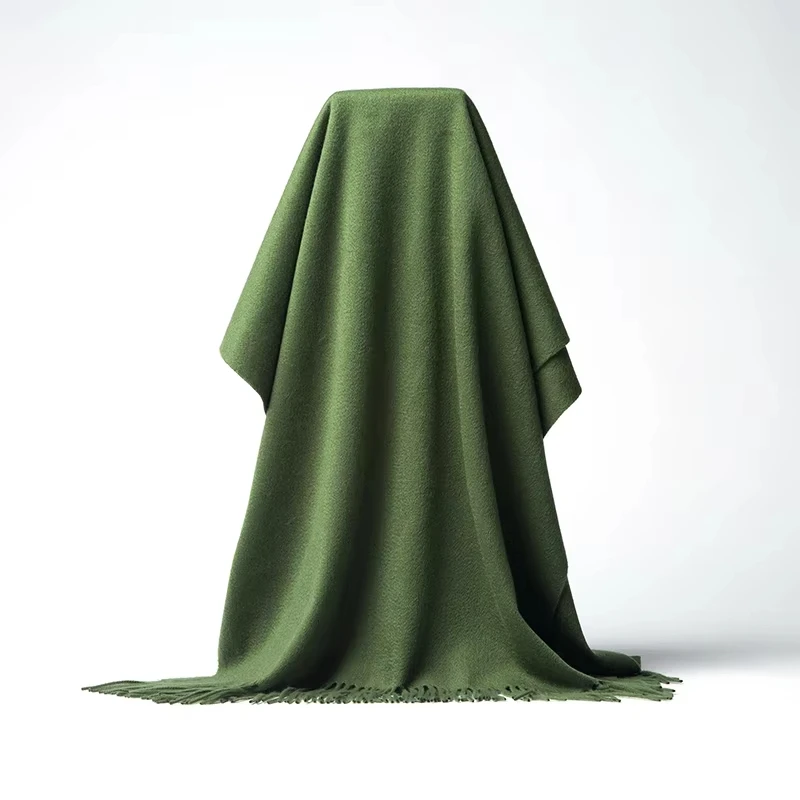 Custom Winter Autumn 320gsm Soft Warm Camel Cashmere Scarf Winter Wool Blending Oversize Shawl Cashmere Wrap for Women Men