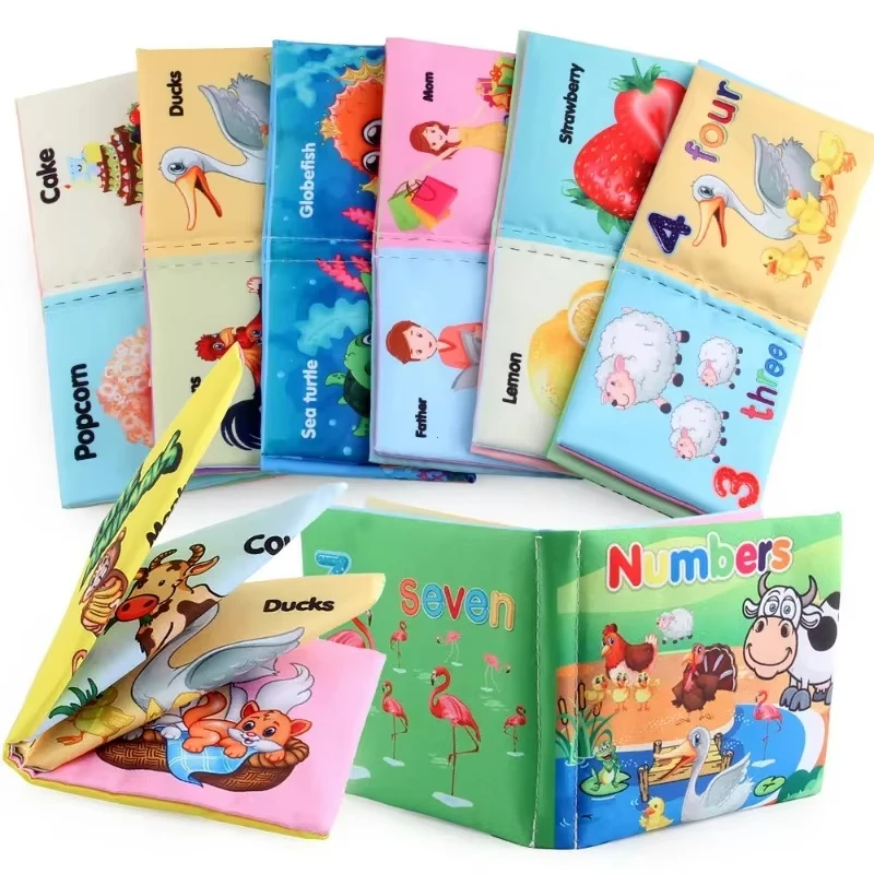 Jumon Custom Soft Baby Books 3D Touch Feel High Contrast Cloth Book Sensory Early Learning Stroller Toys for Infant Toddler Toy