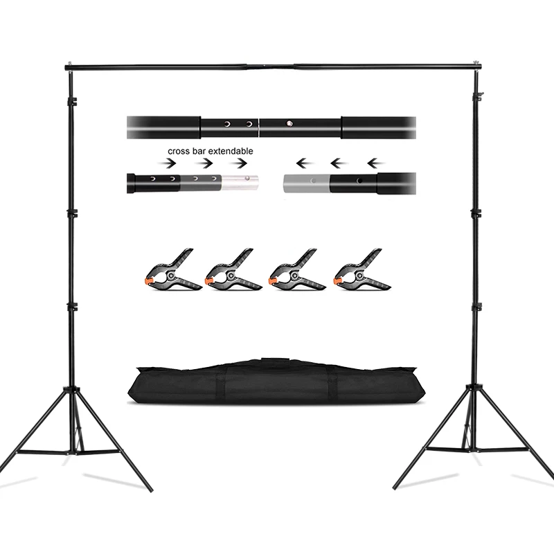8.5x10ft Photo Backdrop Support Stand Adjustable crossbar Background Stand with Carry Bag for photography video Studio shooting