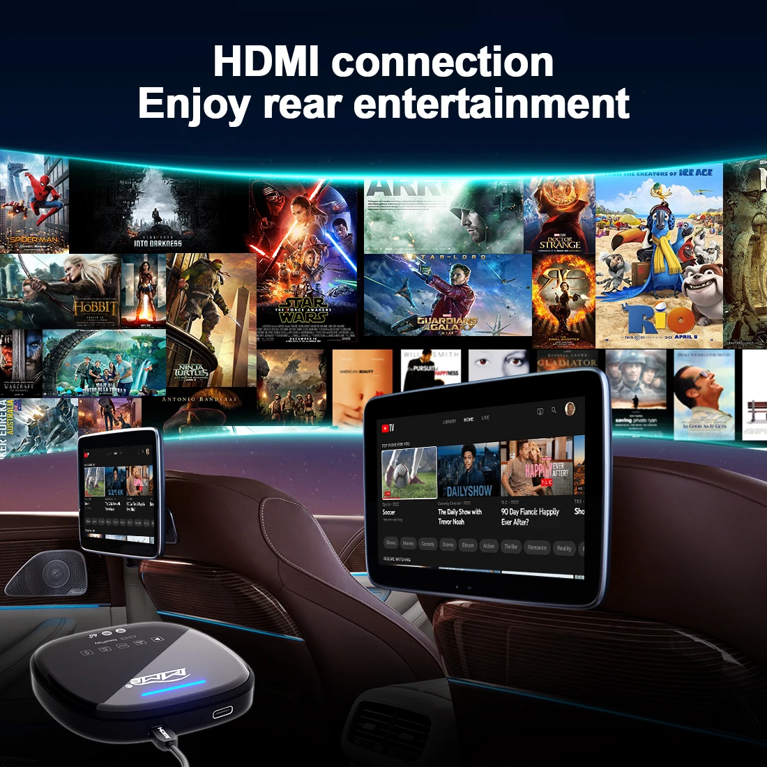 Portable Carplay Wireless Adapter Magic Box Support HD YouTube Car Google Play Store Android Auto Multimedia AI Box Carplay