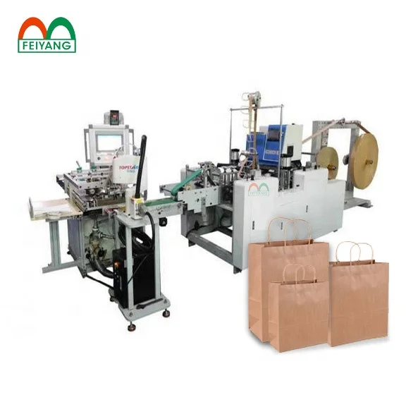 Full Automatic Paper Handle Making Machine Automatic Counting And Gluing Twisted Rope Handle Pasting Machine