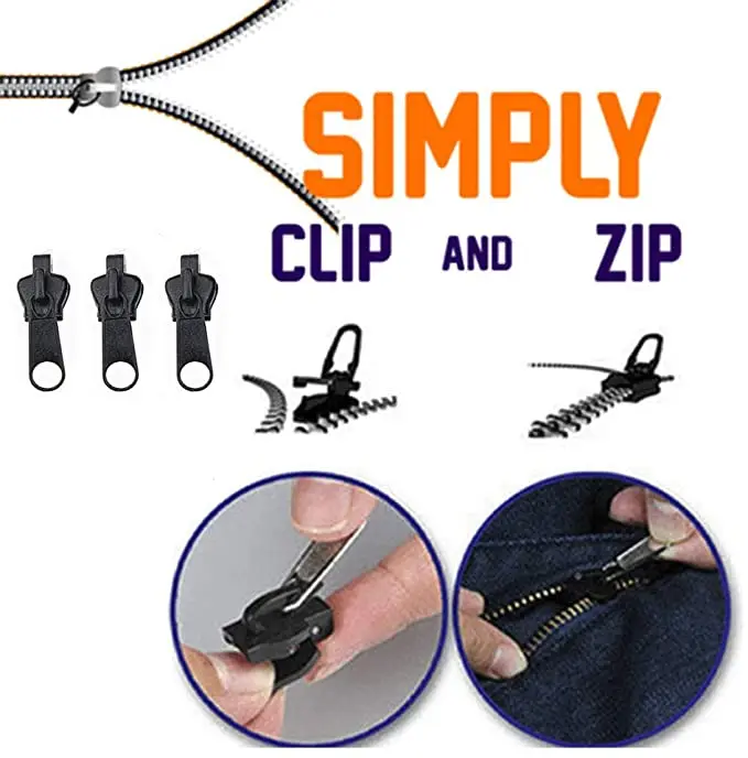  6pc молнией Ремкомплект Универсальный мгновенный Fix Zip Замена застежка-молния слайдера зубы аварийно-спасательных слайдер застежки-молнии для Портной Швейные оптом