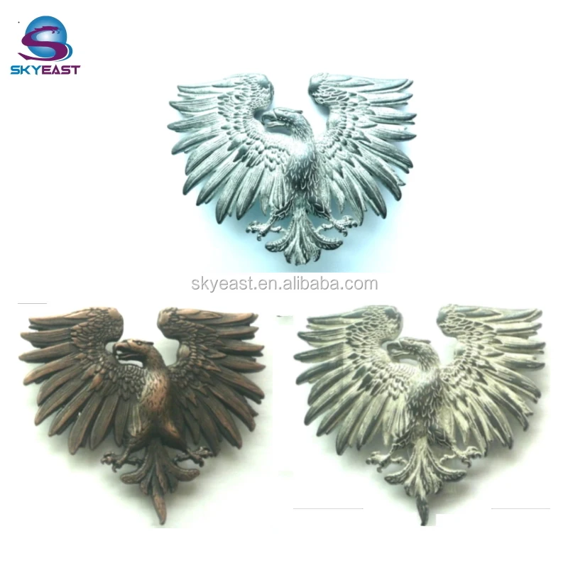 Hot Sell CE Certified Hot Sell Customized Design Antique 3D Raised Logo Metal Eagle Badges