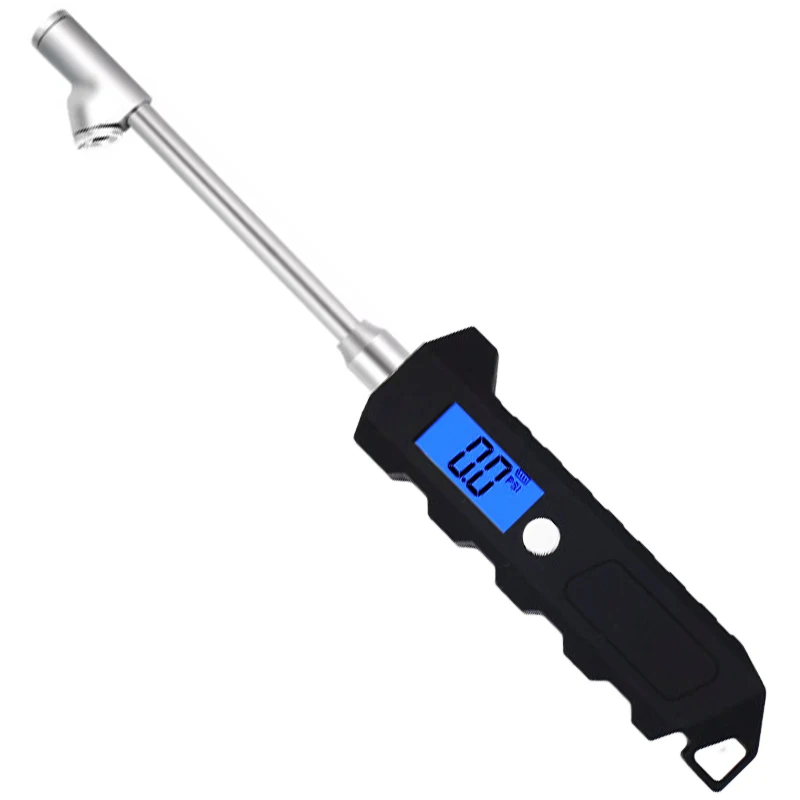 Rechargeable Digital Truck Tire manometer pressure gauge with long dual head air chuck