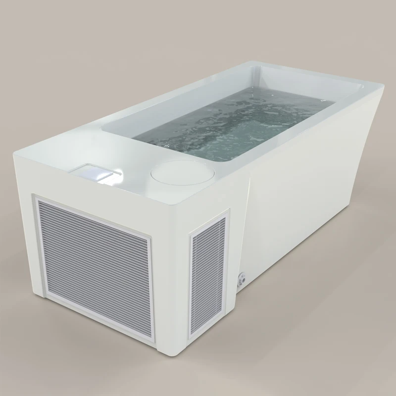 New Model Rectangular Acrylic Cold Plunge Built in 1HP Chiller Heating Cooling All in Plunge