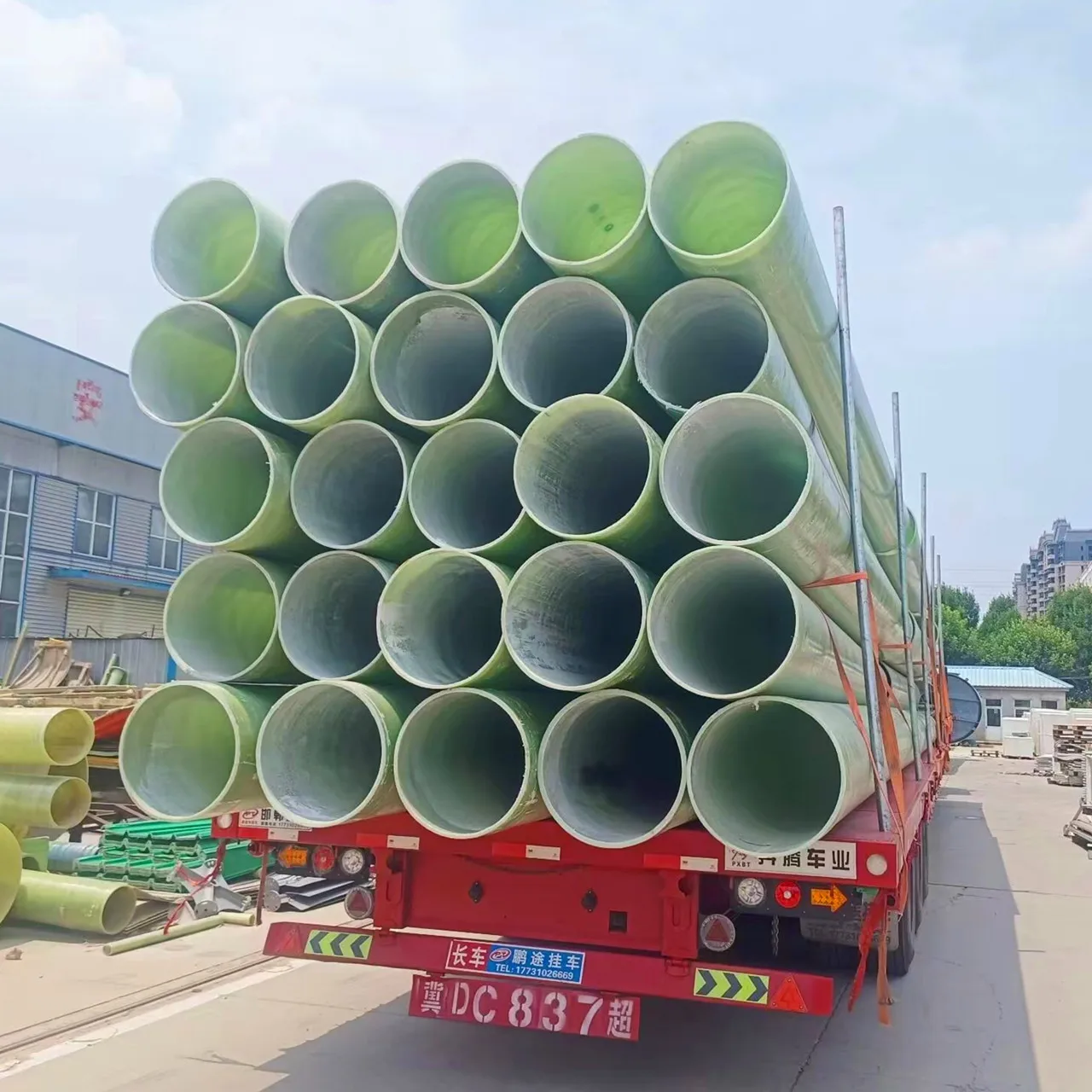 Acid and alkali resistant glass fiber reinforced pipes used in electric power, chemical industry