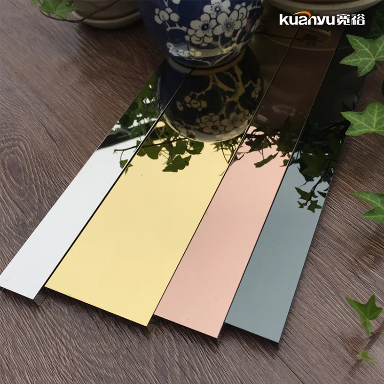 sus304 Wall SS Skirting Profile Hairline Decorative Metal Profile Stainless Steel Skirting Board