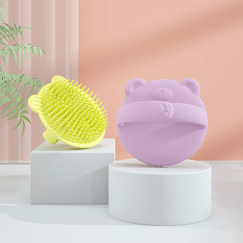 High  Quality  Baby Bath Brush Silicone Comfortable Toddler Hair Brushes Soft Anti-Stratch Head Massage