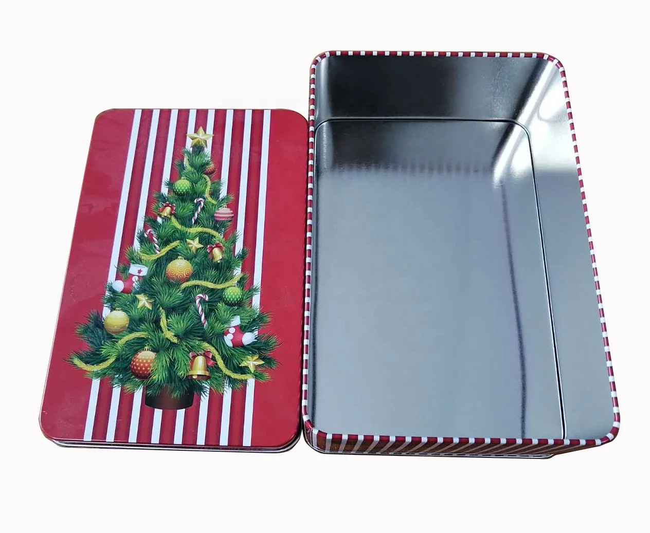 Подарочная упаковка на заказ Рождественская Квадратная Металлическая жестяная коробка для