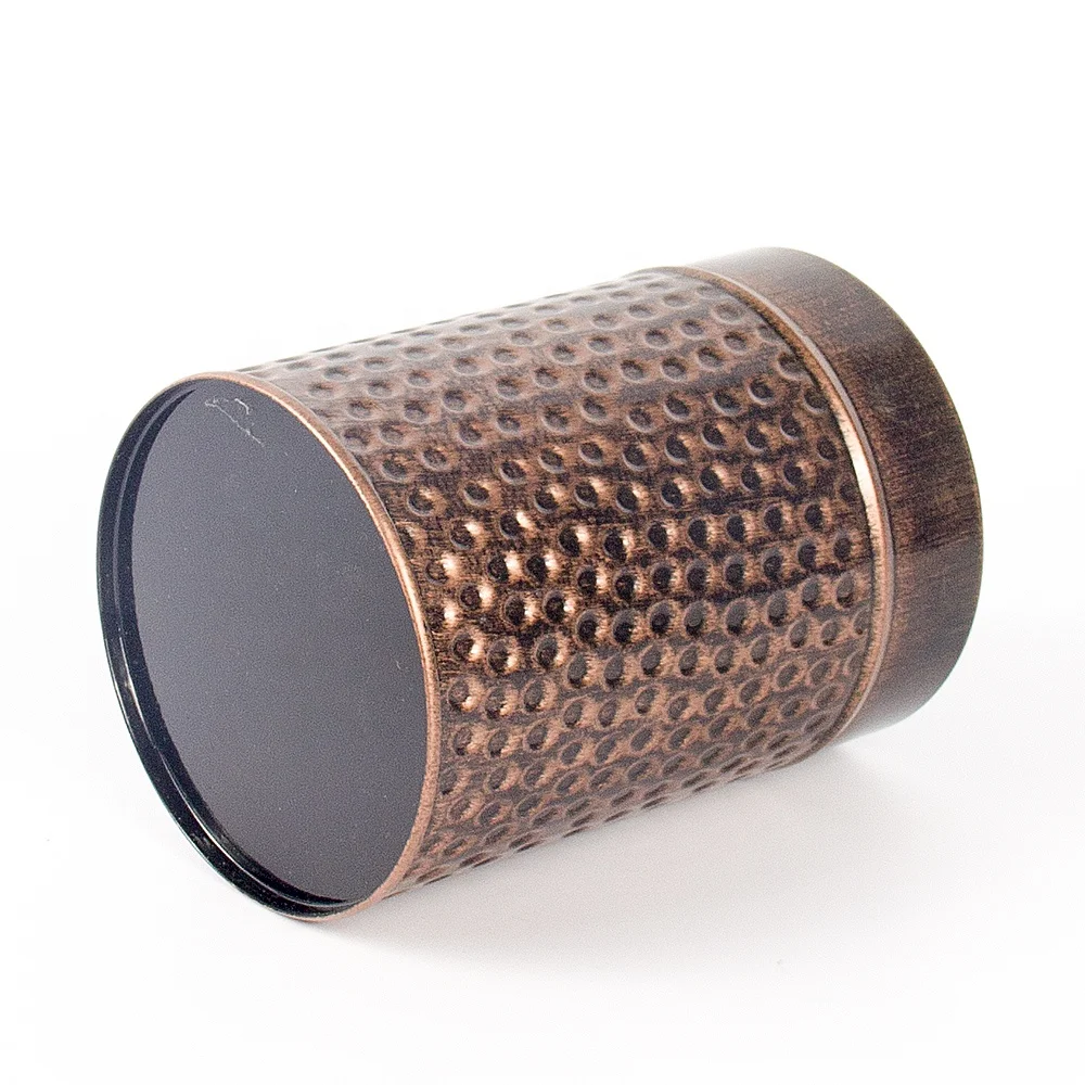 Hammered Antique Copper Stainless Steel Food Storage candy Container Flour Canister with Rubber seal lid