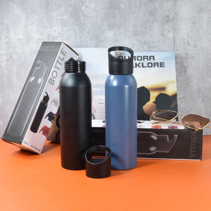 650ml American straight aluminum bottle outdoor sports flask