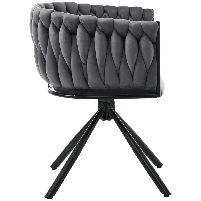 High-end Indoor Furniture 360 Degree Swivel Chair Leisure Armchair With Velvet Fabric Cushion Seat