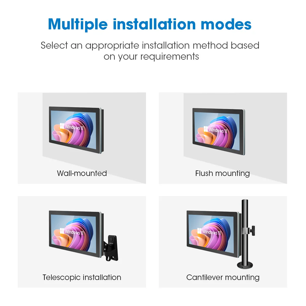 13.3 Inch Aluminum Capacitive Touch Screen Kiosk Rs232 Embedded/wall Mount All In One Full Hd Industrial Computer Panel Pc