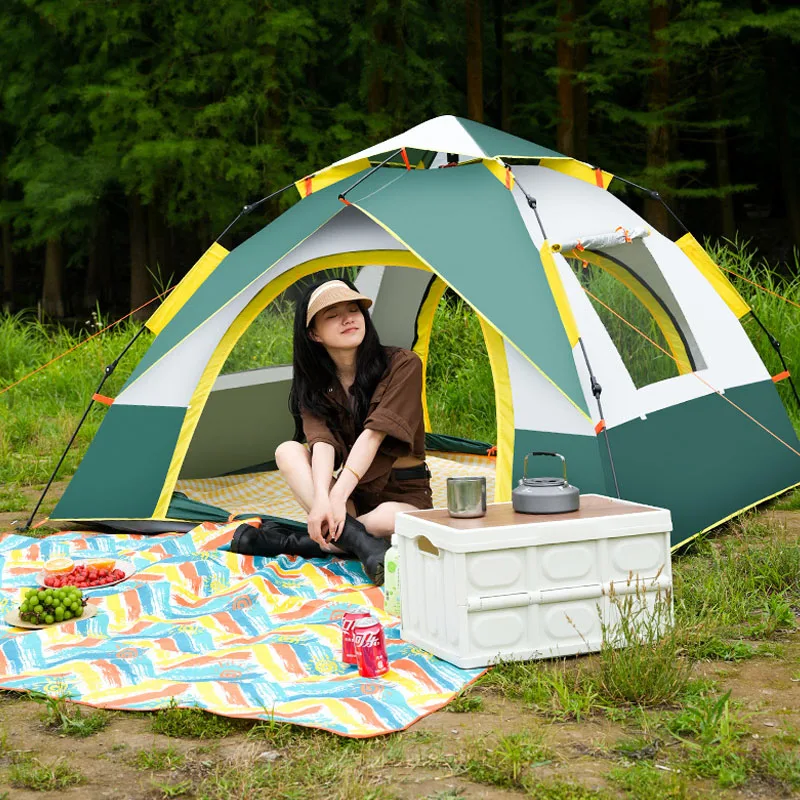 Wholesale High-quality Sunscreen and Rainproof Tent 3-4 People Fully Automatic Quick Open Camping Tent