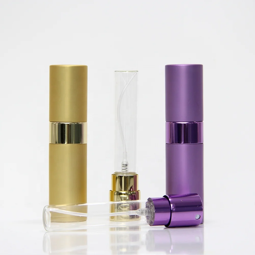 luxury 8ml black oxidation aluminum perfume atomizers