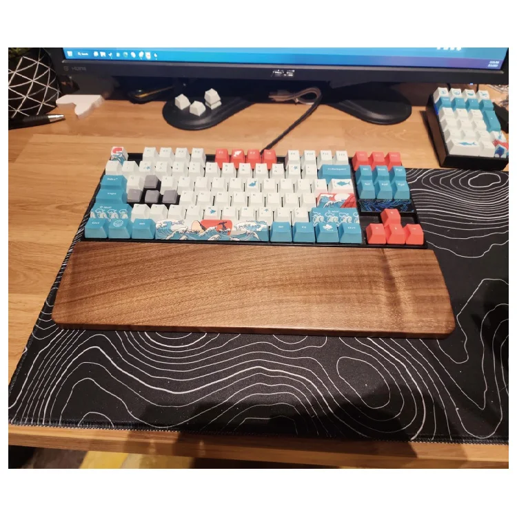 Wooden Wrist Keyboard Rest  -Mechanical TKL Gaming Keyboard Ergonomic Palm Rest