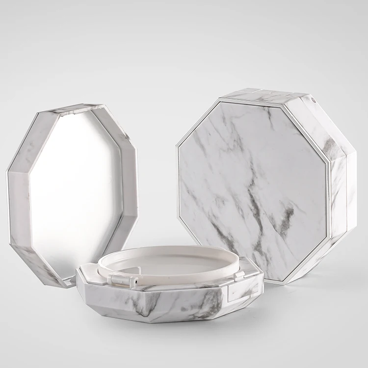 Octagon Marble Makeup Case Tray Compact Case Wholesale Plastic BB Cushion Air Foundation Case