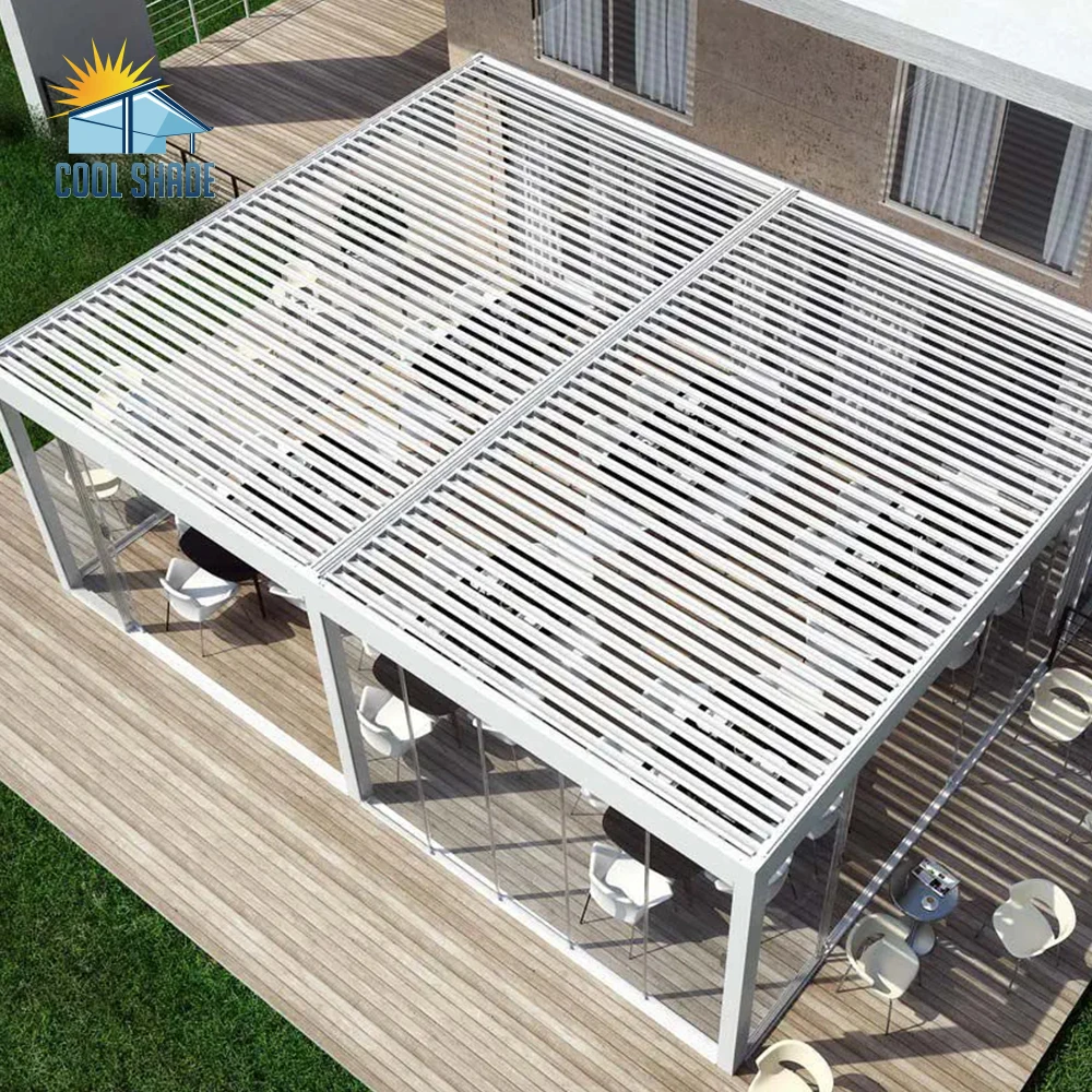 Wholesale Aluminum Electric Pergola Patio Shade Waterproof Outdoor Garden Balcony Bioclimatic Custom Metal