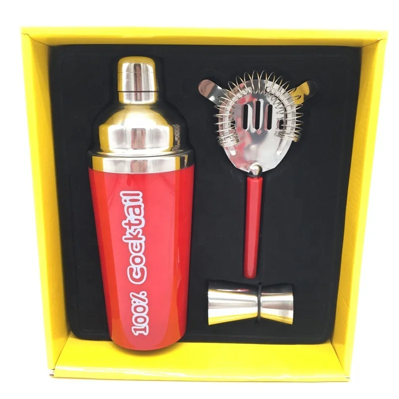 Top Seller Bartender Kit Stainless Steel Bar Tool Set Cocktail Shaker bar Set With Bamboo Stand