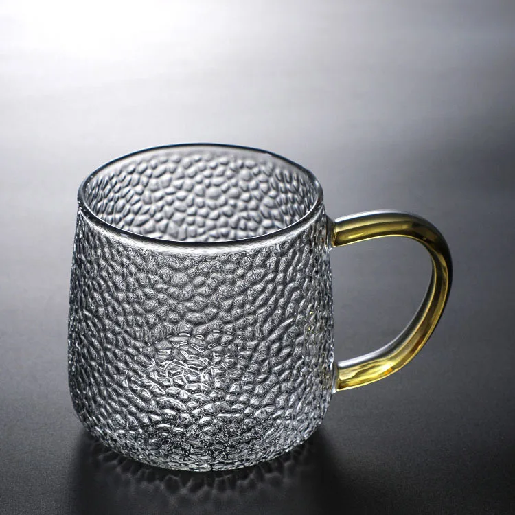 300ml Hot resistant borosilicate glass teacup for milk juice cup with handle